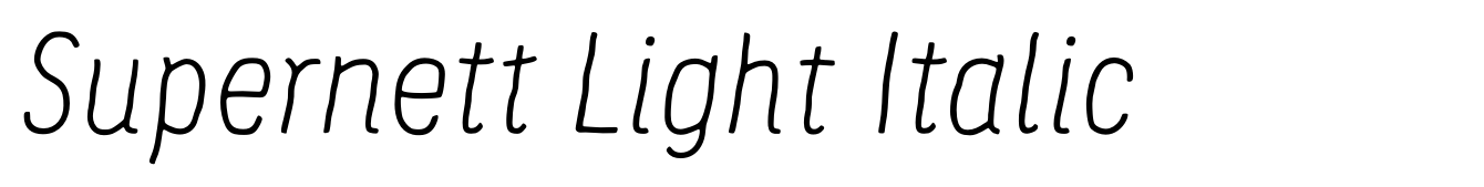 Supernett Light Italic